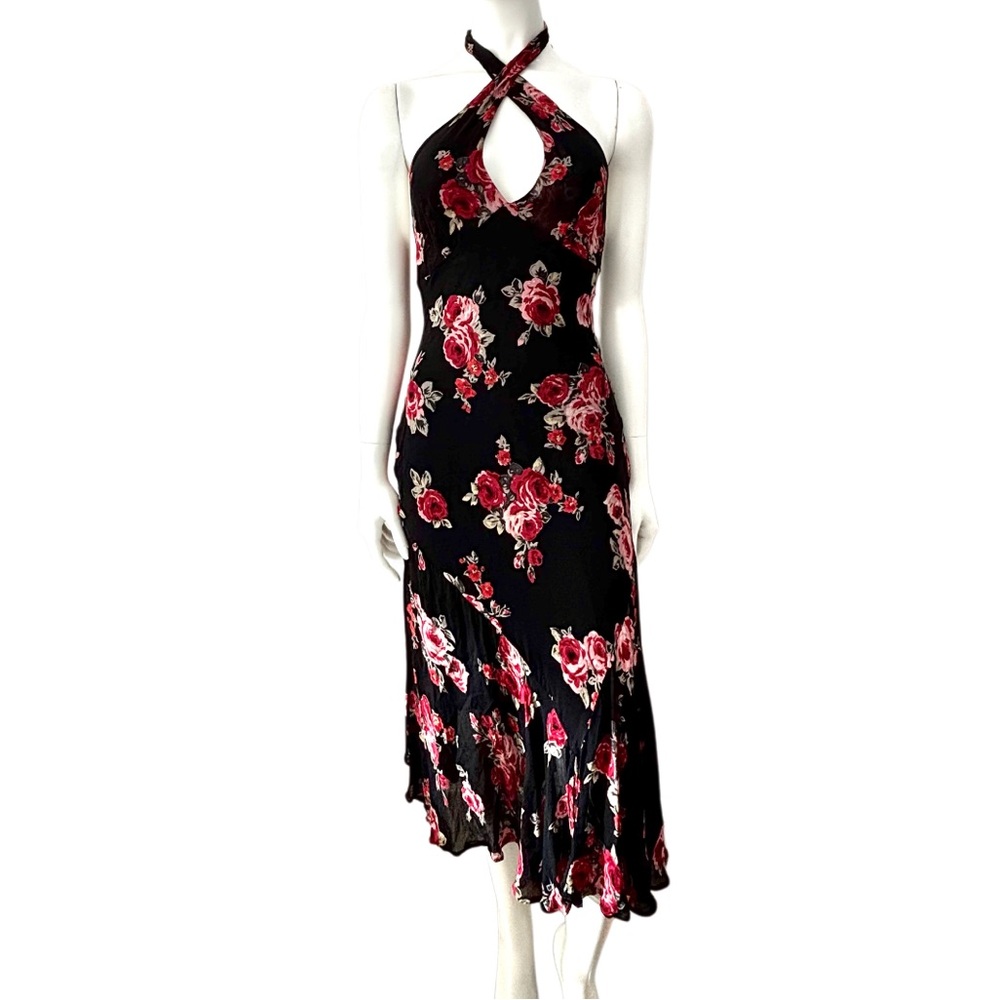 Vintage Y2K Le Chateau Dark Floral Dress
